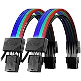 XPG PRIME ARGB EXTENSION CABLE - VGA 8pin電源延長ケーブル [ アドレッサブルRGB LED 12灯搭載 ] ARGBEXCABLE-VGA-BKCWW-A
