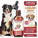 Liquid Iron Supplements for Dogs,LiquiI Iron Drops with Folate VC and B12,Supports Anemia, Low Enery Levels and Lethargy,Promotes Blood Health, Helps with Formation of Red Blood Cell- 2 fl.oz