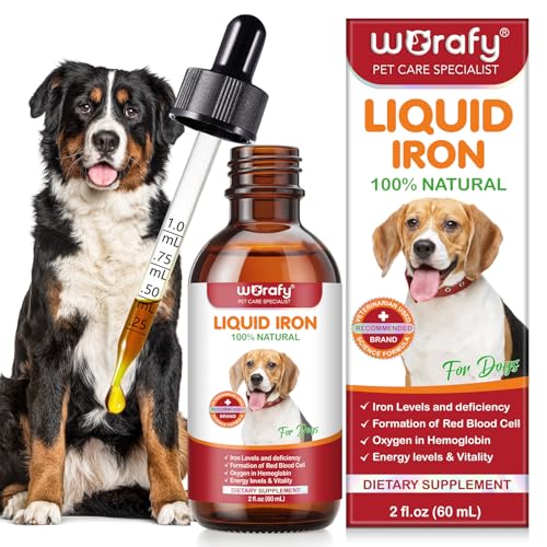Liquid Iron Supplements for Dogs,LiquiI Iron Drops with Folate VC and B12,Supports Anemia, Low Enery Levels and Lethargy,Promotes Blood Health, Helps with Formation of Red Blood Cell- 2 fl.oz
