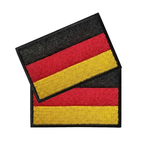 2 Stück Deutschland Flagge Patches Klett,Deutschland Patch Klett,5x8 cm Gestickt Abzeichen mit Velcro,Deutsch Applikationen Klettpatches für Kleidung Rucksack Uniformen Westen Militär Outdoor-Jacken