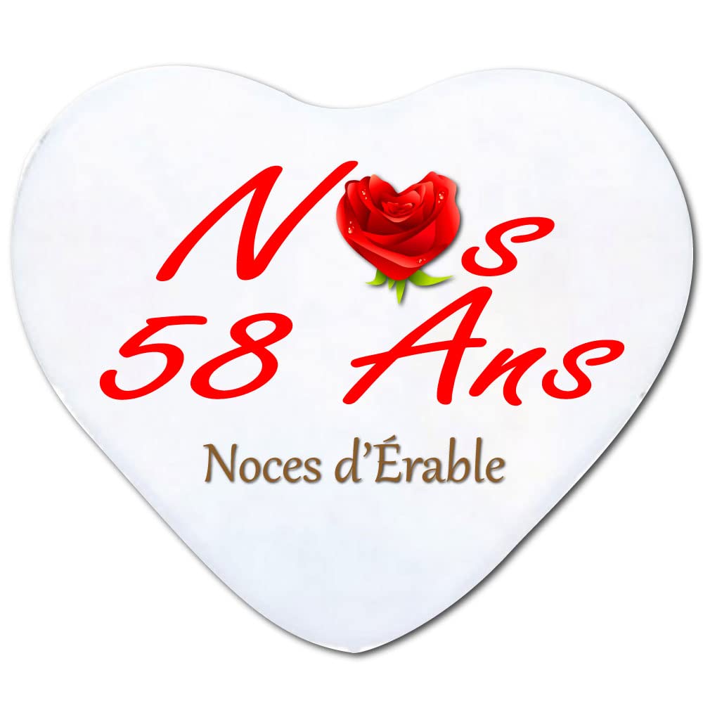 Coussin noces d'erable romantique : le cadeau saint valentin pour 58 ans de mariage