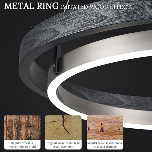 Image of LED Ring Chandelier Dimmable Black Brushed Nickel Chandeliers