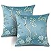 JOTOM Fundas de Cojín 45x45 cm Flor Juego de 2 Fundas de Almohada de Pájaros Funda de cojín para Sofá para el Hogar Dormitorio Decoración de La Sala de Estar Regalos (Flores y pájaros A)