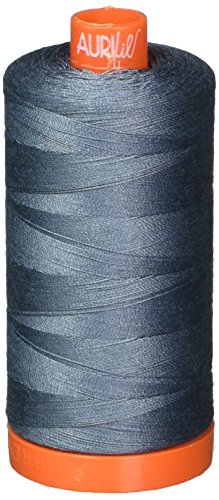 Aurifil Mako Cotton Thread Solid 50Wt 1422Yds Dark Grey #TOP16