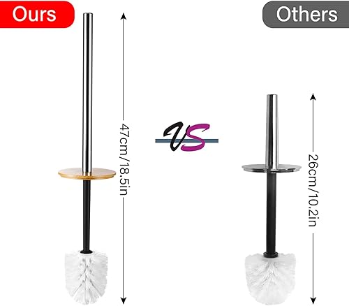 Miniatura 2 de Otostar Juego de accesorios de baño grises de bambú con soporte Qtip para dispensador de jabón soporte para cepillo de dientes vaso para jabonera