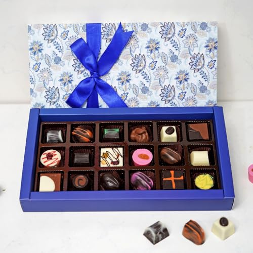 Image of Velvet Fine Chocolates Gift Hamper Lots of chocolates 18 assorted chocolates (butterscotch, orange filling, rocks,coffee filling, caramel, etc)
