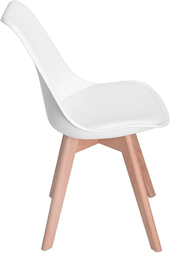Miniatura 5 de Homy Casa Juego de sillas de comedor modernas de mediados de siglo, sillas de cocina con cojín de piel sintética suave y patas de madera, sillas