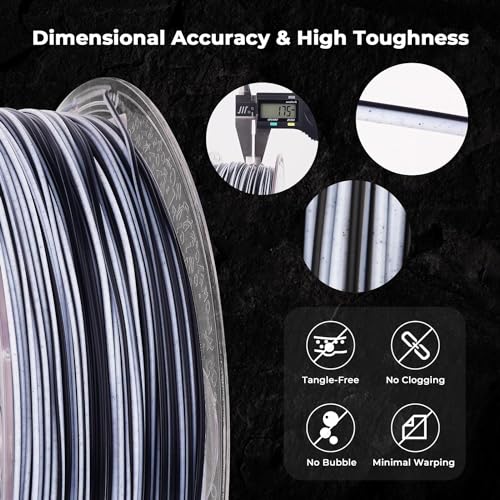 Image of AMOLEN Rock PLA Filament 1.75mm, Dual Color Marble PLA 3D Printer Filament 1kg Spool (2.2lbs), 3D Printing Filament Dimensional Accuracy + /- 0.02 mm, Fit Most FDM Printer (sedimentary Rock)