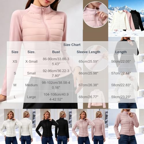 fartey Down Jacket Women Lightweight Quilted Overcoat Zip Up Puffer Coat - image 7