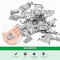 Mini Scharniere Klein für Holz 50 Stück Kleine Modellbau Scharniere Hinges zum Basteln Mini Scharnier Klappbar Metallscharniere – Ansicht 3