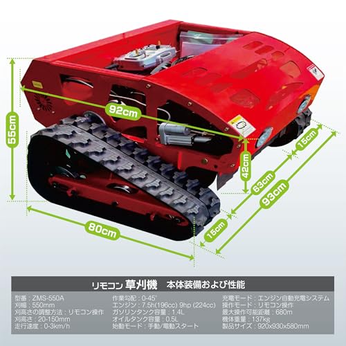 【PB SMART】ラジコン草刈機 開閉タイプ メンテナンスしやすい！ 自走式 ガソリンと電気のハイブリッド設計 最大600m遠隔操作可能 リモコン操作 リモコン式 ラジコン草刈り機 広範囲 3枚目