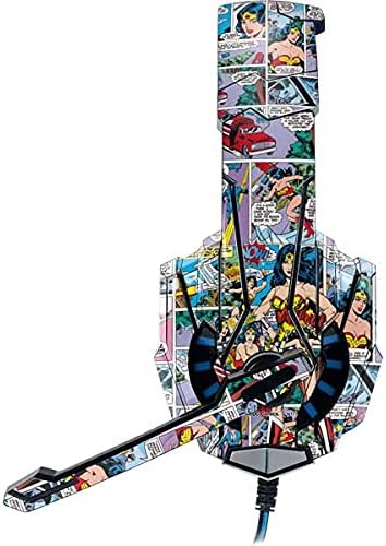 Skinit Decal Skin Compatible with BENGOO G9000 Gaming Headset - Officially Licensed Warner Bros Wonder Woman Comic Blast Design