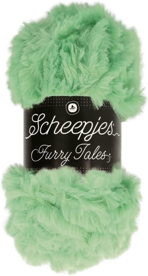 Scheepjes Furry Tales Yarn 1 x 100 g (3.5 oz) Color 977 Beauty Blue/White 100% Polyester Faux Fur Bulky for Plush Toys Amigurumi Trims