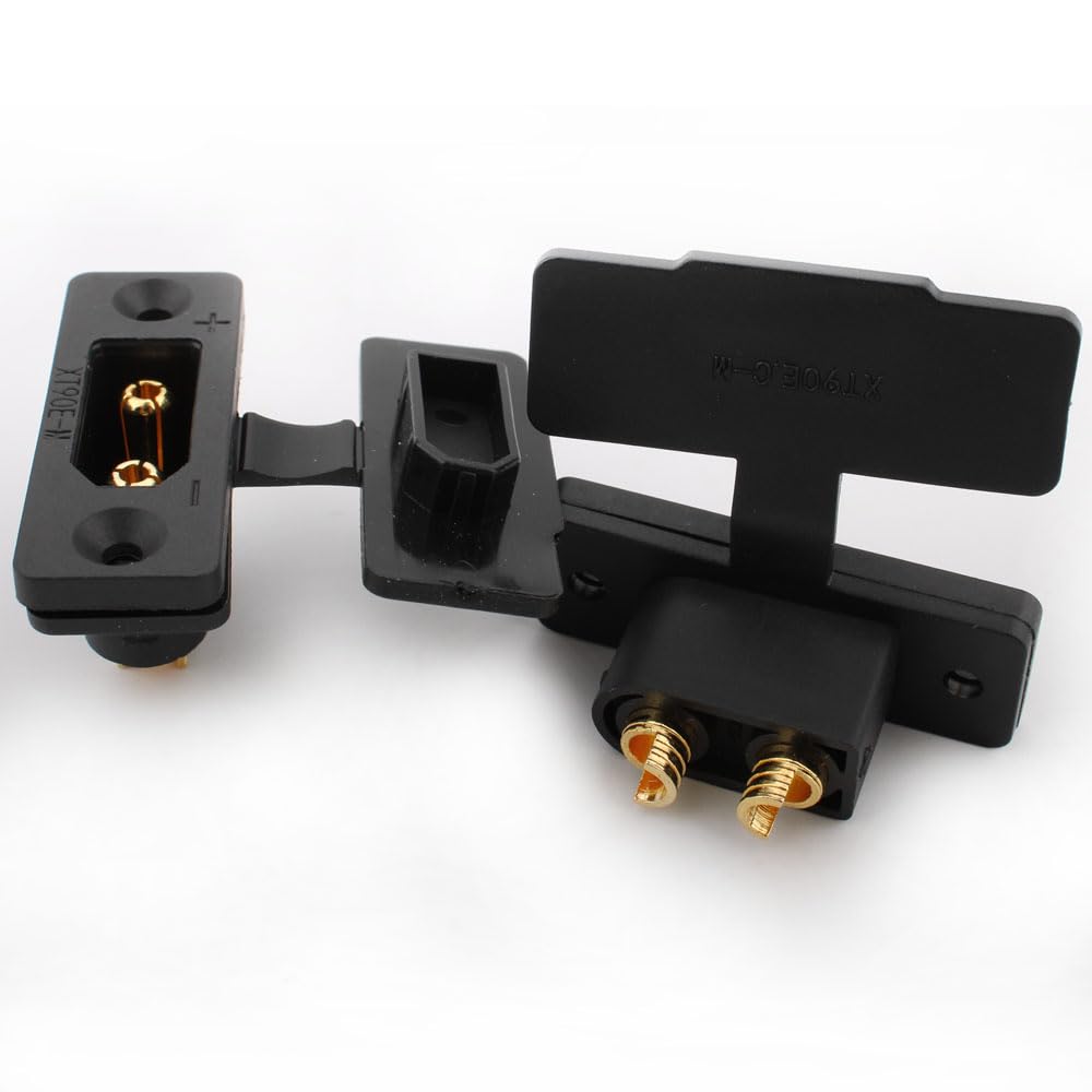 RUNCCI-YUN 10 par XT90E-M XT90h XT90H złącze męskie typu Bullet Connector wtyk kablowy z gumową nasadką, śruby zabezpieczone przed wodą do akumulatora Lipo XT90