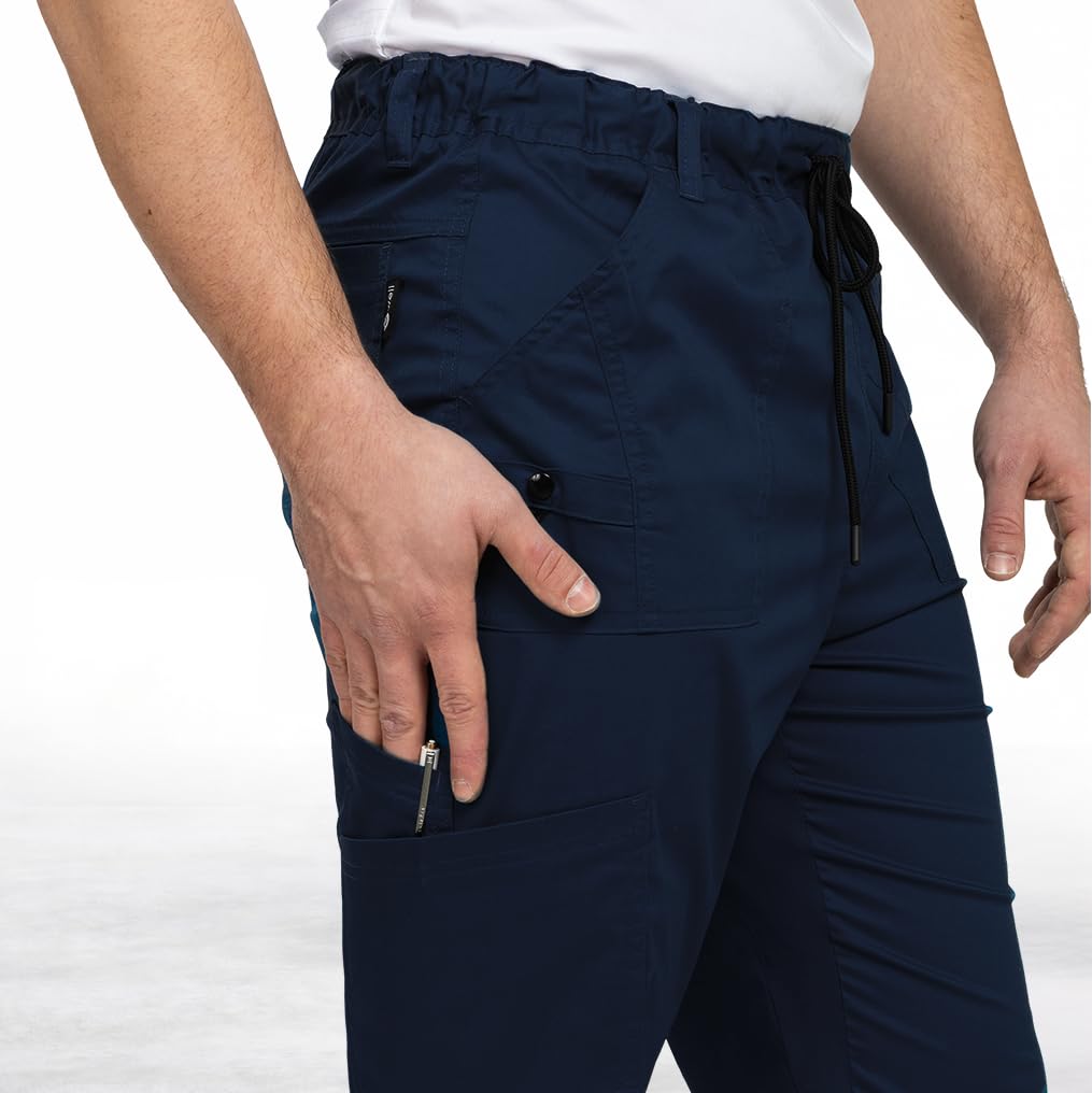 B-well Dante Man - Pantalones médicos para hombre, de alta calidad, con cintura elástica