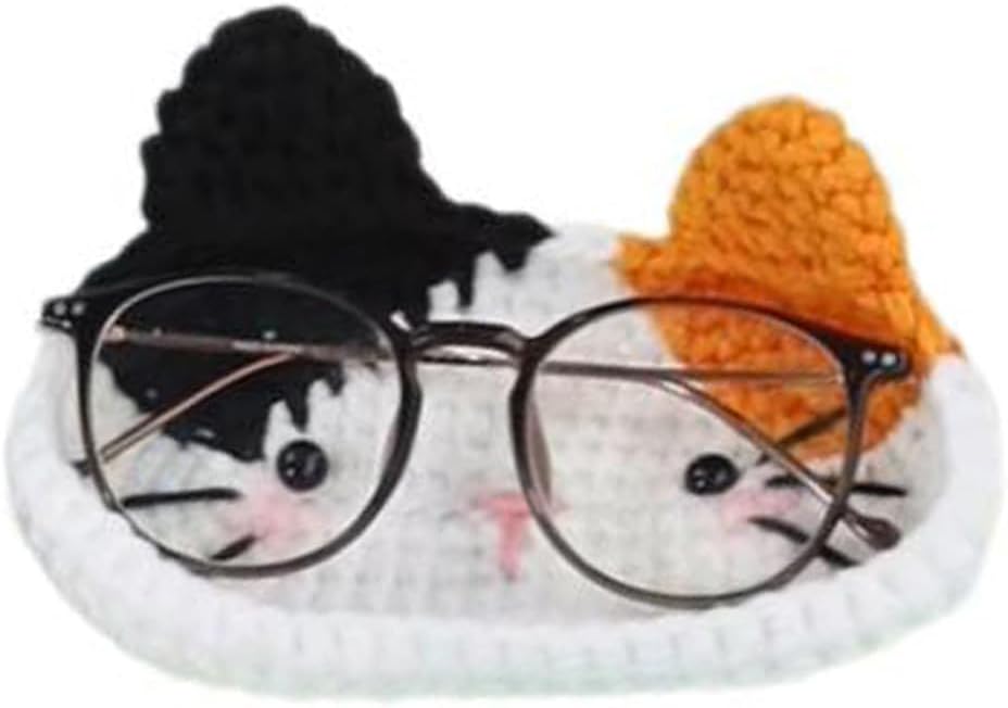 Crochet String of Eyeglasses Holder Cute Bear and Cat Animal Glasses Holder Gift Decor