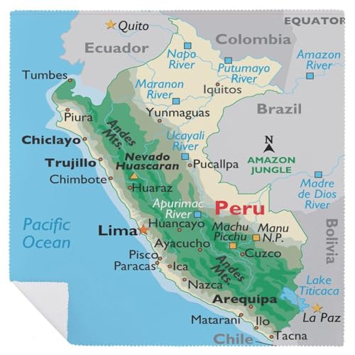 Servilletas de Tela Maps of Peru 6 PCS miniatura 6