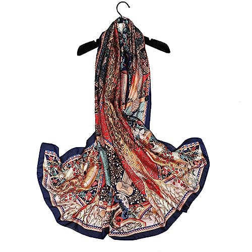 Fashion Scarves Scarf 100% Silk Feeling Scarf Silk Like Scarves Long Lightweight Sunscreen Shawls for Women