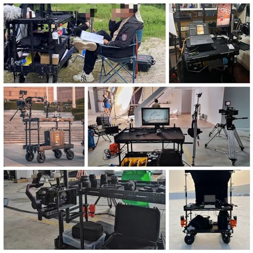 Image of DF DIGITALFOTO Video Production Camera Cart Workstations for Filmmaker /Director /Photographer /Studio /Stage,Stores & Carries Your Gear Safely, 660 LBS Payload-Include 2 Clamps,Cable Hooks,Holders