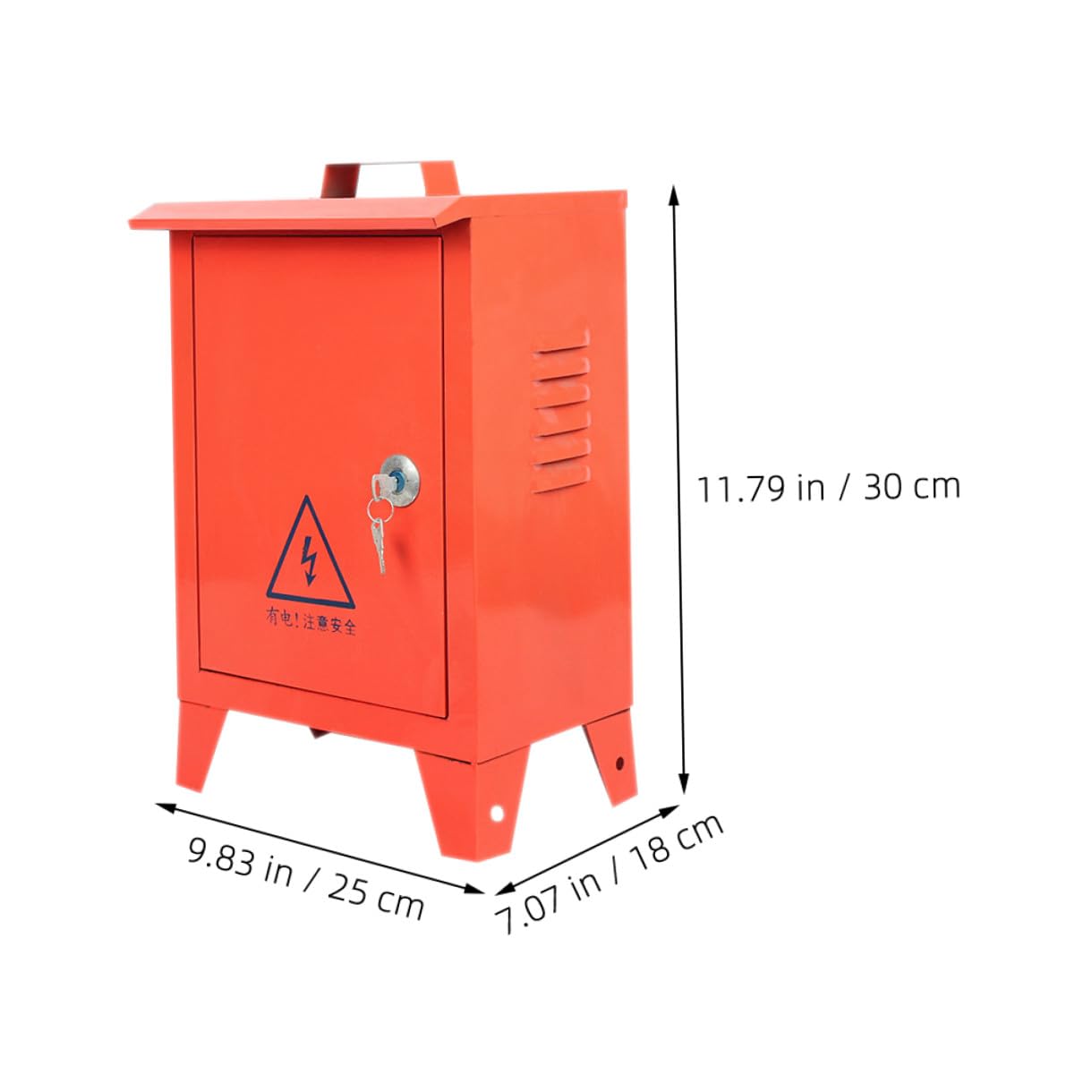 jojofuny Portable Outdoor Power Distribution Box, Handheld Small Breaker Box with Cover, 250x300x180mm Mobile Circuit Breaker Junction Case for Construction Site Temporary Electrical Use