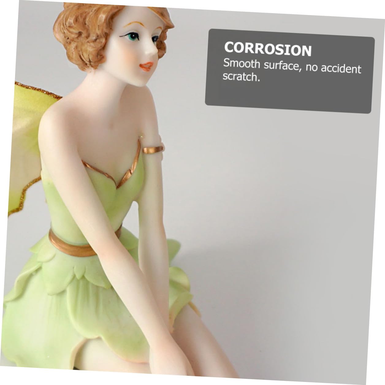 PRETYZOOM Adorno de Hada Flores en Resina Verde Superficie Suave Rayones, Figura Elegante para Decoración en Comedor o Sala, Obsequio Adecuado para Cumpleaños