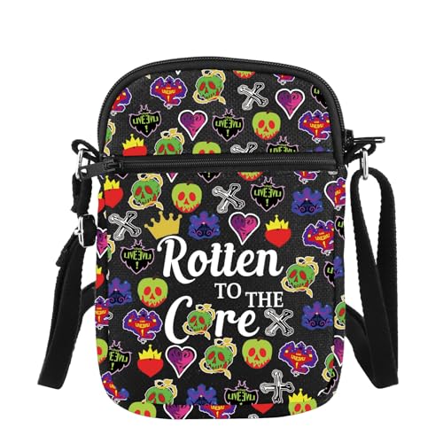 Image of PLITI Villain Movie Inspired Gift Villain Club Gift Rotten To The Core Villain Crossbody Bag For Fans (Rotten Core ZCbagbl)