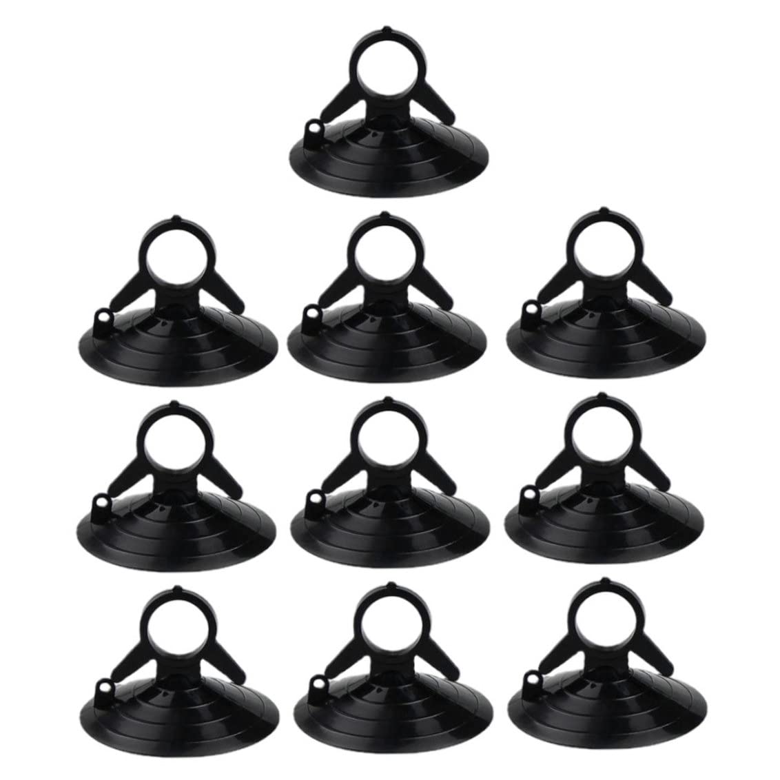 Tazas de succión, 10 Piezas de 4,5 cm de Vidrio pequeñas Tazas de succión con Anillo de tirón, Tazas de succión de Ventana del automóvil, Almohadillas de Sucker para Visor automotriz (Negro)