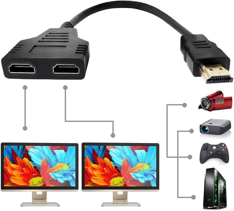 FENTICO HDMI Splitter 1 in 2 Out HDMI Splitter Adapter Cable HDMI Male to Dual HDMI Female 1 to 2 Way for HDMI HD, LED, LCD, TV (Support Two TVs at The Same Time, Signal One in Two Out) (B0D9YVTBTS) Amazon Price History, Amazon Price Tracker
