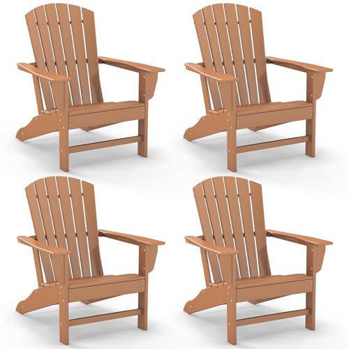 GREENVINES Oversized Adirondack Chairs Set of 2, HDPE All Weather, Aqua | 21.6" Extra-Wide Seat | 400 lb Capacity | Stable Structure | Plastic Fire Pit Chairs | for Outdoor Patio Deck