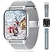 Popglory Smartwatch Uomo Donna, 2 cinturini Orologio Chiamate e Whatsapp, Contapassi Assistente Vocale, Orologio Digitale 24H Cardiofrequenzimetro, Pressione Sanguigna SpO2 Sonno, per Android iOS