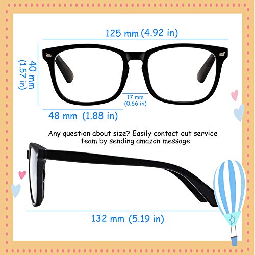 Image of KUGUAOK 2 PACK Kids Blue Light Blocking Glasses, Boys Girls Computer Gaming TV Glasses, Lightweight Eyeglasses Frame (Age 4 to 12)