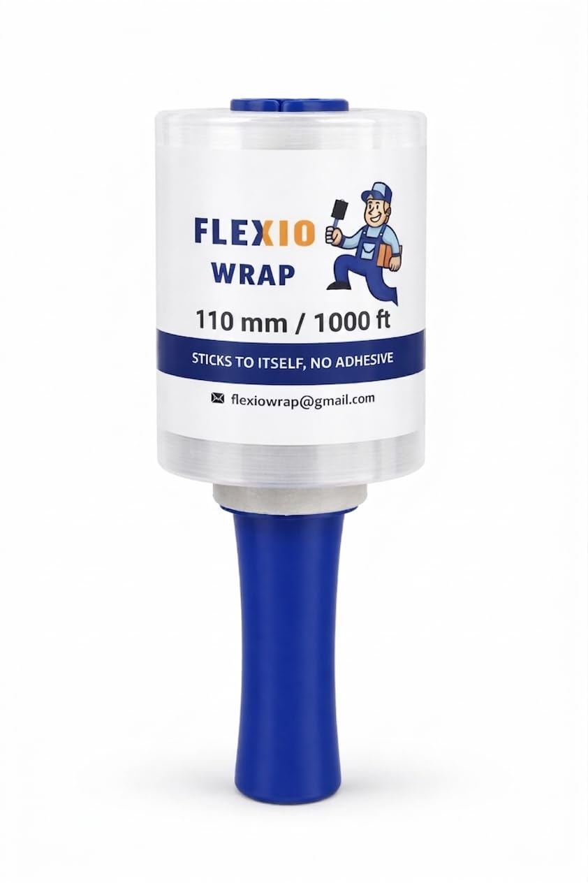 Shrink Wrap Roll with Handle 110 mm x 1000 ft | Mini Stretch Film Roll with Dispenser | Heavy Duty Packing Wrap for Courier, Moving, Luggage & Warehouse Use (Pack of 1)-image-11