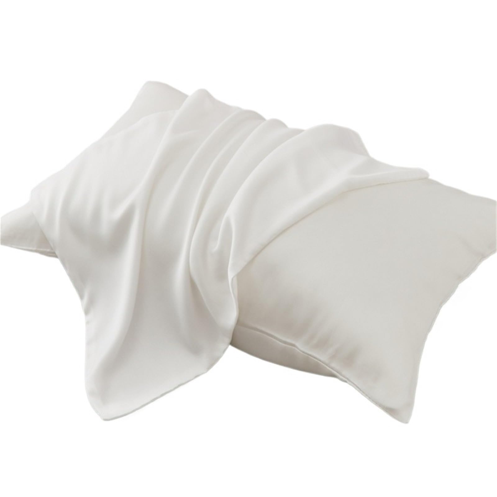 Silk Pillowcase 2pcs Fiber Pillowcase.Silky Cool Feeling Pillow Cases Breathable Solid Pillow Cover For Home Summer 48 * 74cm