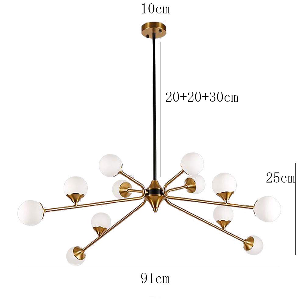 Lampadario a 15 luci Stile Nordico Moderno Sputnik Mid Century, Lampada a Sospensione Dorata per Cucina, Sala da Pranzo e Soggiorno - Rame. È Molto Gentile da Parte Tua.