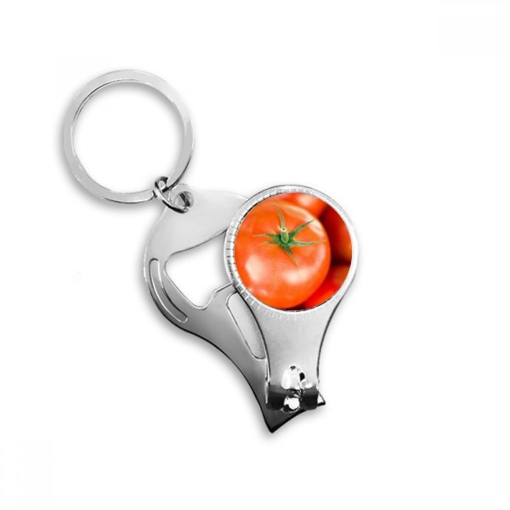 Fresh Temperate Fruit Tomato Picture Nail Nipper Ring Key Chain Bottle Opener Clipper