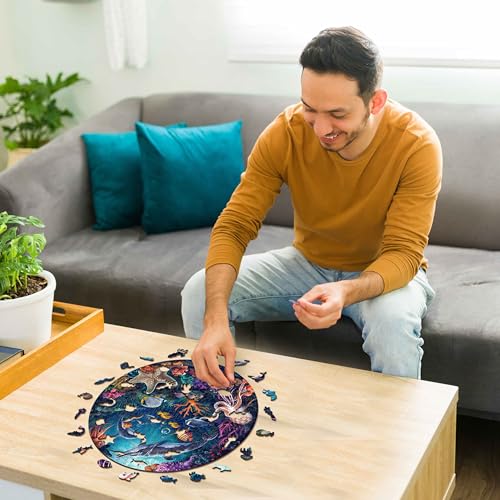 Iconic Puzzles, Sea Animals, fantasy animals, 100% sustainable wooden puzzle, Gifts for Children and Adults size L - Image 2