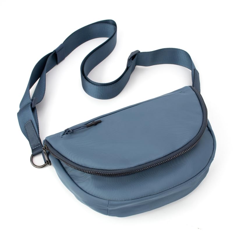 NOVELTY Borsa a Tracolla Donna in Nylon Waterproof – Borsetta a Spalla dal Design a Mezzaluna con Patta Zip, Crossbody Leggera, Regolabile e Capiente
