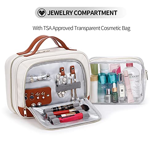 Stuery Toiletry Bag For Women Hanging Travel Jewelry Makeup Organizer With Tsa Approved Transparent Cosmetic Bag Waterproof Makeup Bag For Full Sized Container, Toiletries, Shampoo #TOP1