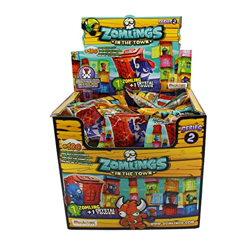 Zomlings In The Town Blind Party Sorpresa Bolsa 1 Zomling y 1 Torre de Cristal CDU completa de 24 paquetes – Serie 2