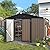 VONZOY 10x10 FT Outdoor Storage Shed, Metal Shed Garden Shed with Lockable Door for Bike, Garbage Can, Tool Shed for Backyard, Patio, Lawn(Brown)