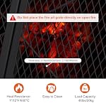 Gratte de grillage de la fosse à feu pour les appareils à rayons X – Acier au carbone rond ou rectangulaire BBQ Grille de cuisson avec poignées renforcées, résistant à la rouille, conception fixe – pour le feu de camp, Patio, RV
