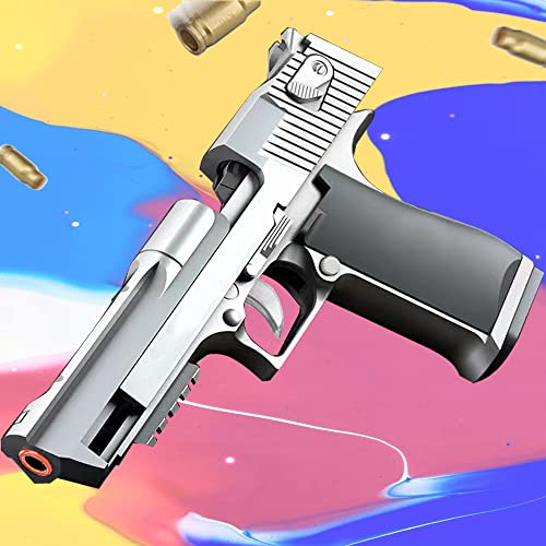 Toy Gun,Soft Foam Bullets,Safety Soft Bullet Toy Guns, Cool Toy Pistol,With 60 Pcs Eva Darts,Fun Outdoor Activity,Shooting Games Education,Great Gift For Boys And Girls (Silver Limited Edition) #TOP2