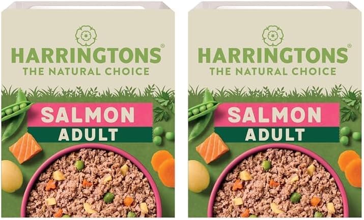 Harringtons Complete Wet Tray Grain Free Hypoallergenic Adult Dog Food Salmon & Potato 8x400g - Made with All Natural Ingredients (Pack of 2)
