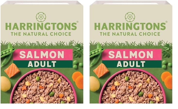 HARRINGTONSComplete Wet Tray Grain Free Hypoallergenic Adult Dog Food Salmon & Potato 8x400g - Made with All Natural Ingredients (Pack of 2)