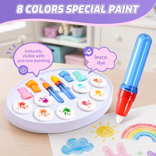 MINDNOOK Magic Brush Painting Set for Kids, Mess Free Art Station with Color-Changing Brush for Creative Learning at Home & School, Gift for Toddlers Ages 3,4,5,6,7,8,9 — view 3