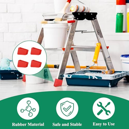 4 Stücke Gummifüße Für Leitern, Gummi Leiterfüße, Ersatzfüße für Leitern, Ersatz Leiterkappen Fußkappen, Universal Leiter Fußa Bdeckungen, Teleskopleitern Sicherheitsfußabdeckungen, Rot