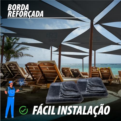 LONA TELA PERGOLADO TOLDO SOMBRITE 90% SHADE JARDIM 4X3 (PRETA)