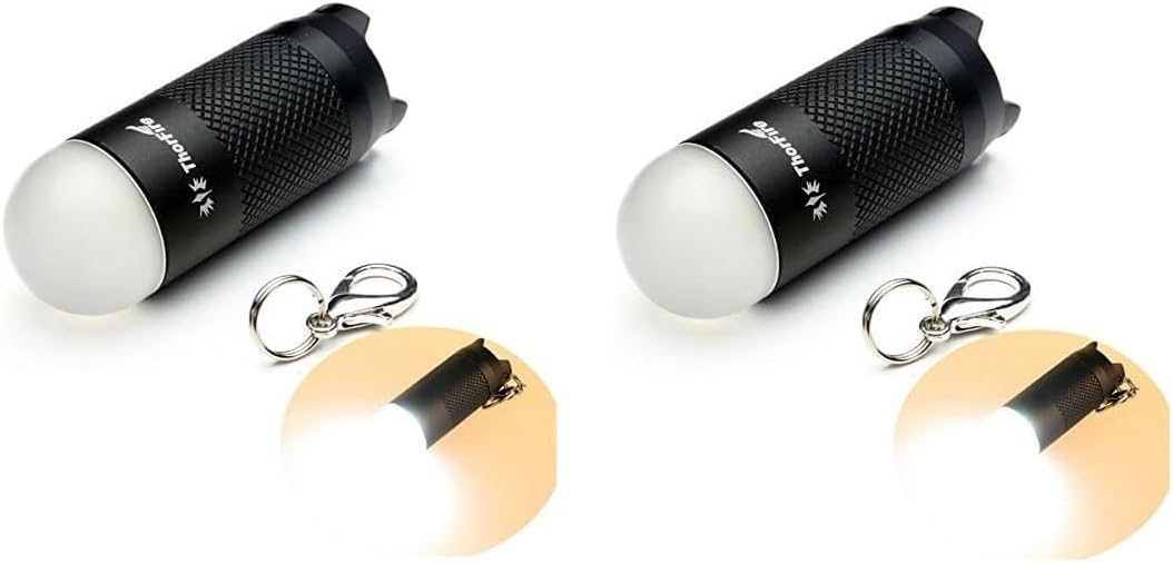 Keychain LED Flashlight, Mini Key Chain Light, Pocket Torch, Rotate Switch, 2 Pack Uses CR123A Battery (Not Included)