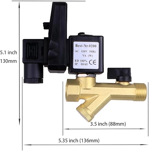 Miniatura 4 de AC 110V 12" válvula de drenaje cronometrada electrónica automática para componentes de sistema de aire comprimido
