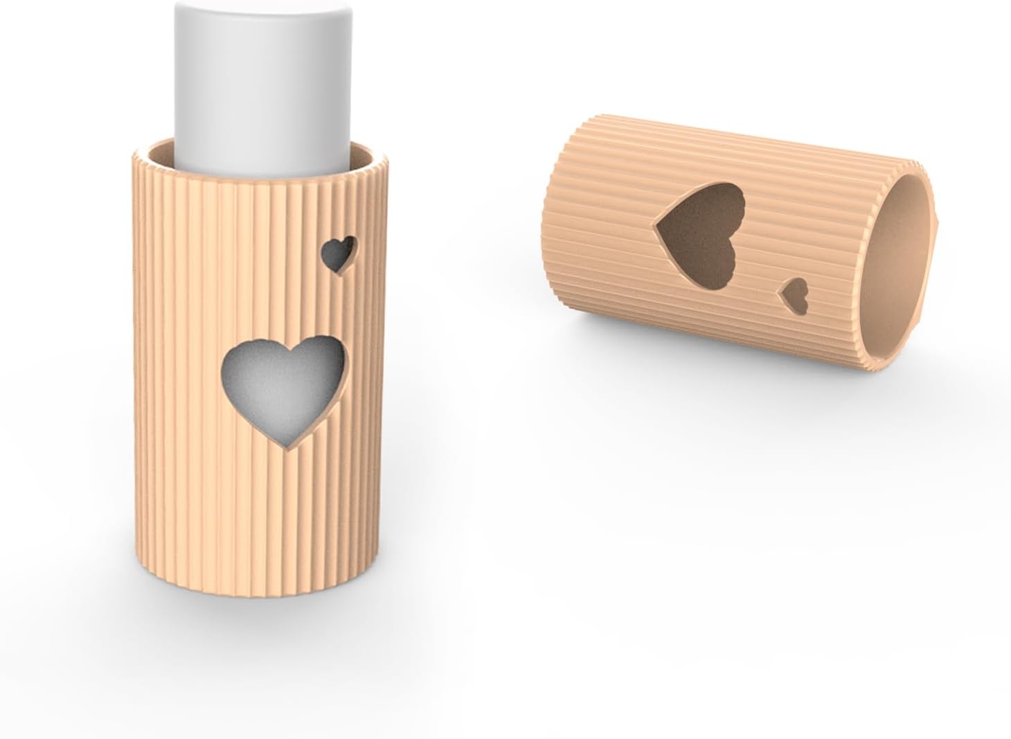 2 Pack Cute Heart Shaped Car Lip Balm Holder, Universal Chapstick Organizer for Women, Adorable Car Interior Decor Accessory, Fits Most Vehicles (Peachy Pink) image 5